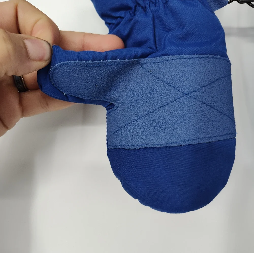 Falls Creek Blue and White Fleece Lined Mittens Size Kids 2-5T